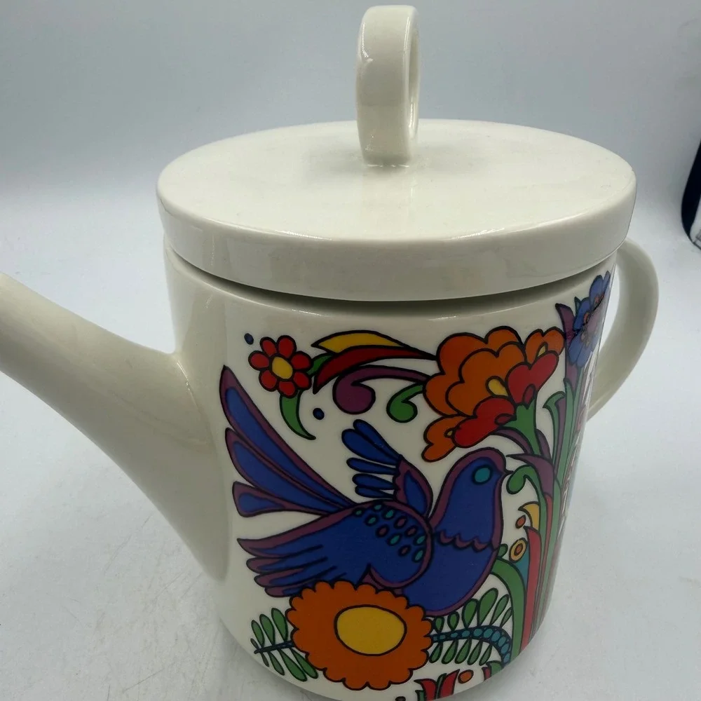 Villeroy & Boch Acapulco‎ Teapot w Lid Vintage 1970s Luxembourg Mexican Design
